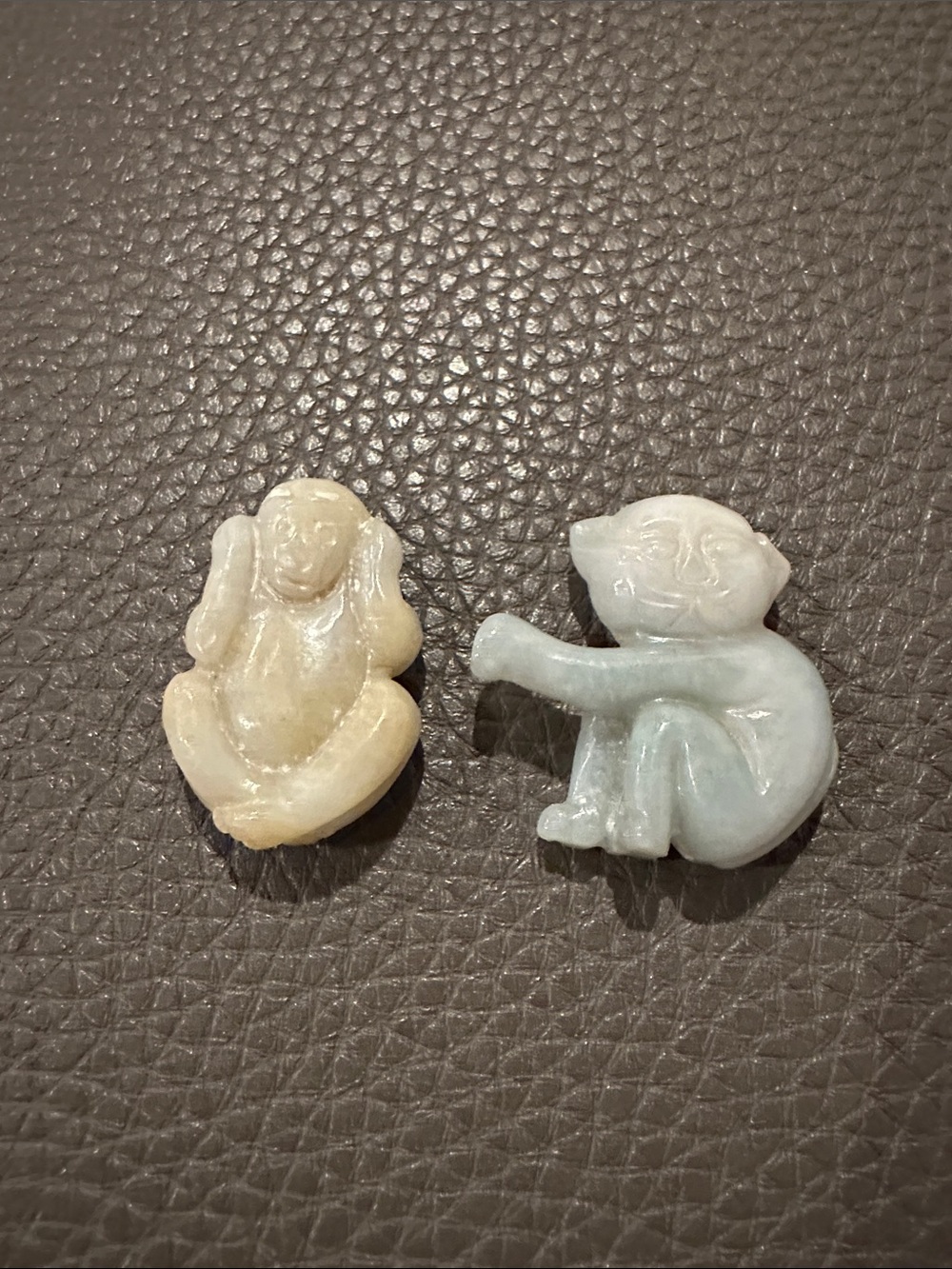 Vintage Chinese Jade Monkeys